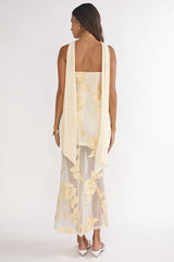 Vivia Strapless Embellished Maxi Dress Yellow