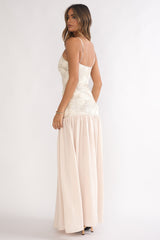 Opheliane Drop Waist Sequin Maxi Dress Champagne
