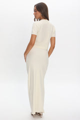 Don't Mind Scallop Edge Knit Skirt Cream