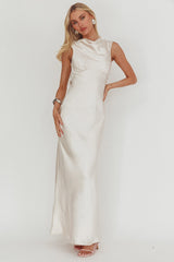 Cheers To You Cowl Back Maxi Dress Oyster