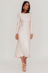 Loveland Cowl Back Midi Dress Baby Pink