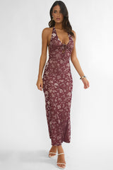 Sing To Me Keyhole Halter Maxi Dress Purple