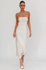 Moon Song Strapless Laced Back Dress Champagne