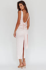 Leila Boat Neck Midi Dress Pink