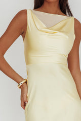 Venus Rising Sleeveless Cowl Neck Maxi Dress Butter