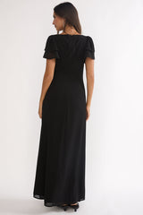 Elorin Lace Trim Maxi Dress Black