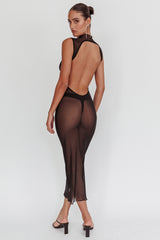 Ciera Sheer Maxi Dress Black