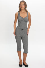 Girl's Trip Sweetheart Top Checker Black