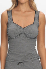 Girl's Trip Sweetheart Top Checker Black