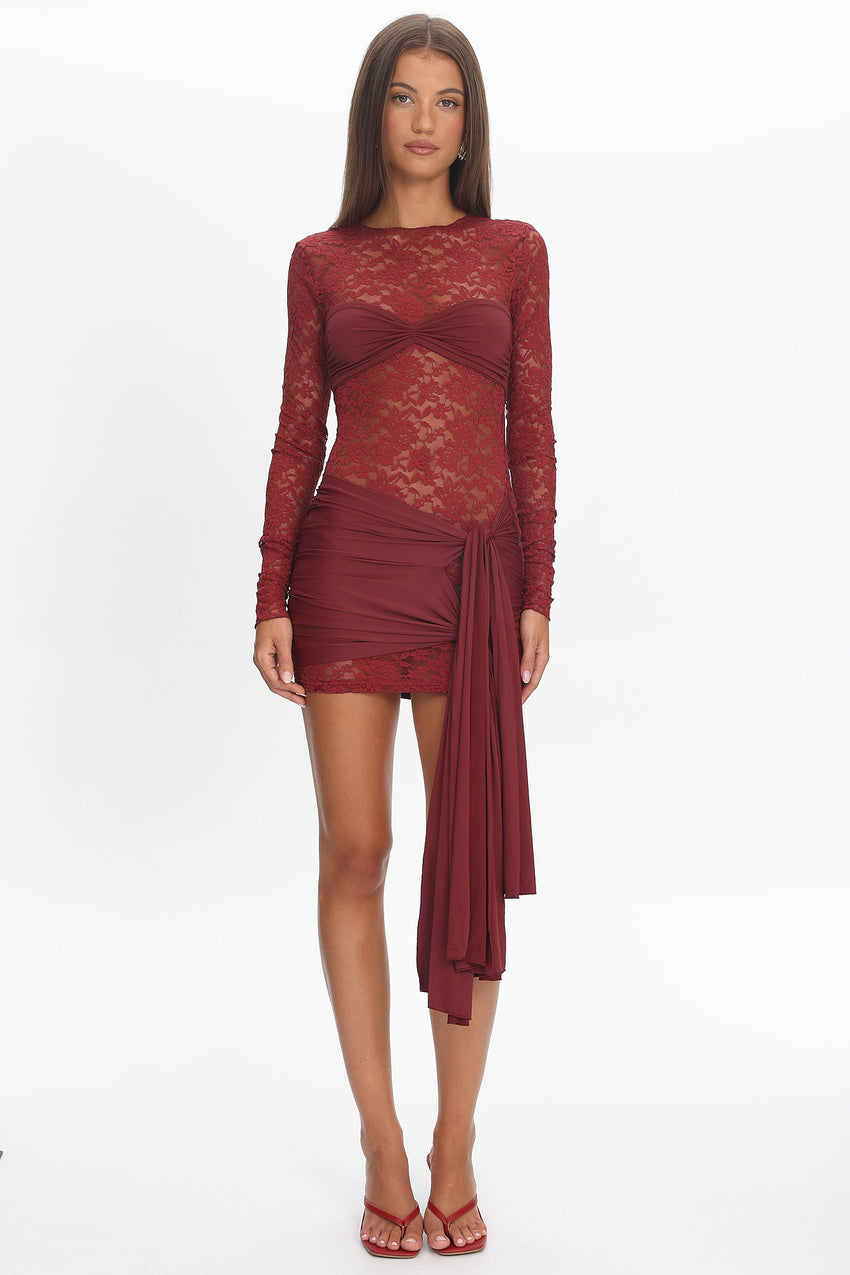 LIONESS Midnight Mini Dress Garnet