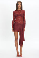 LIONESS Midnight Mini Dress Garnet