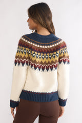 Irelia Long Sleeve Knit Top Ivory Multi