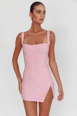 Won't Bite Backless Mini Dress Pink