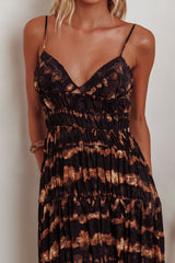 Sarai Tied Back Maxi Dress Java Brown