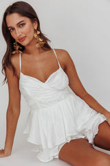 Summer Dream Tiered Ruffle Romper Off White
