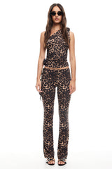 LIONESS Rendezvous One Shoulder Top Leopard