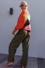 Starting Line Low Rise Wide Leg Pants Olive