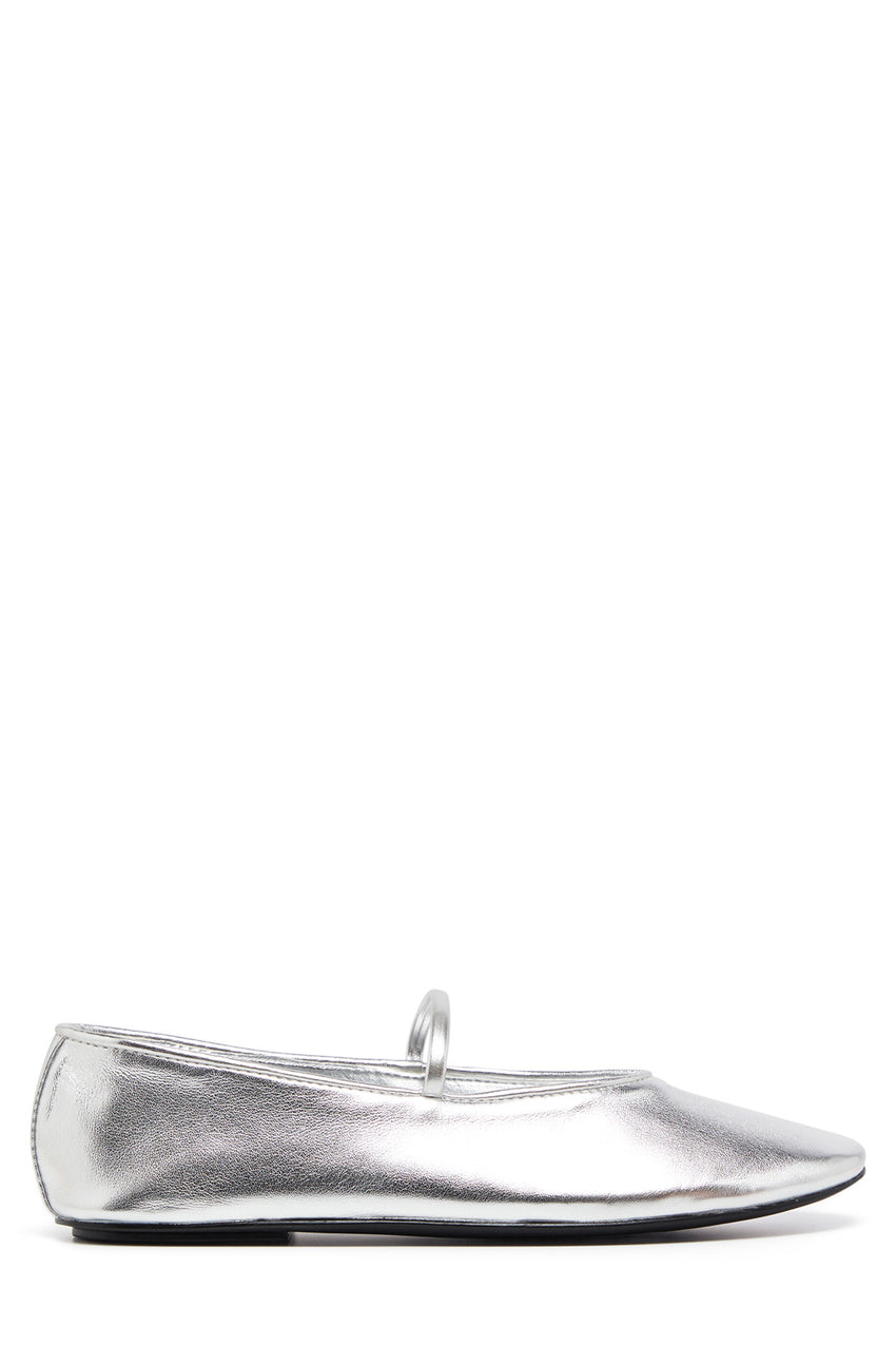 THERAPY Moncherri Ballet Flat Silver Smooth