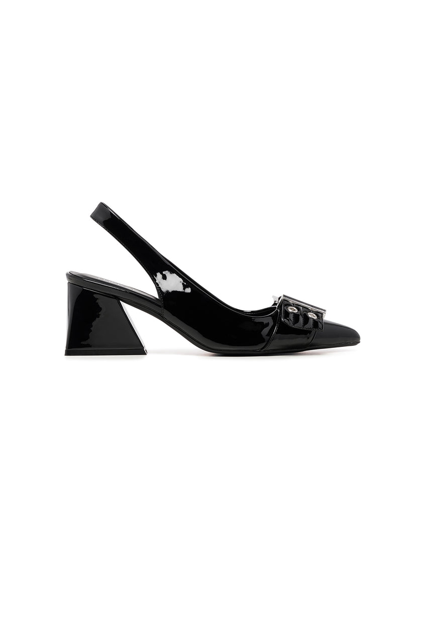 THERAPY Slay Slingback Pump Black Patent