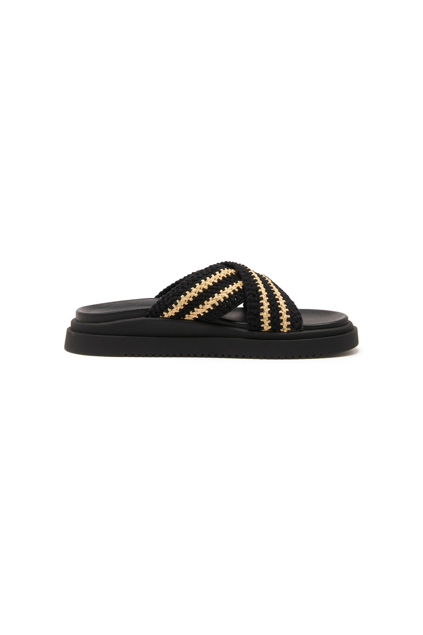 THERAPY Peta Platform Sandal Black Beige