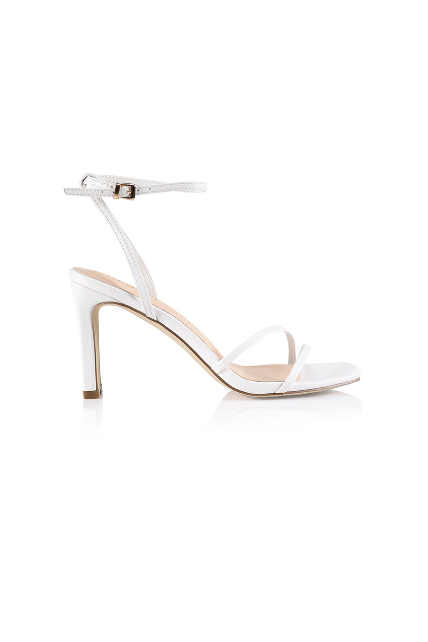 VERALi Kimmy Slim Strappy Heels White Smooth