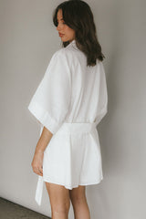 Daytona Beach Button-Up Romper White