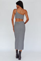 Cinzia One-Shoulder Cut-Out Midi Dress Black