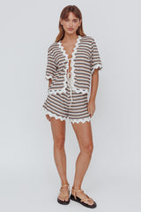 Breakaway Shorts Stripe Mocha
