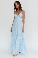 Later Days Cami Strap Maxi Dress Paisley Blue