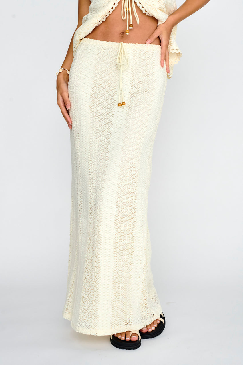 Ninevah Lace Maxi Skirt Beige