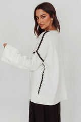 Guardian Contrast Knit Sweater Off White