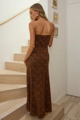 Artice Strapless Maxi Dress Lace Chocolate