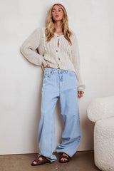 Prime Time Cable Knit Cardigan Oat