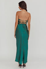 Good Impression Double Twist Midi Dress Forest Green