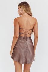 Good Impression Double Twist Mini Dress Charcoal