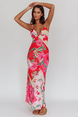 Jaya Floral A-line Maxi Dress Pink