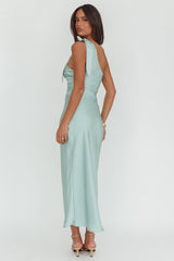 Robertah One-Shoulder Bow Maxi Dress Sage