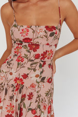Monday Muse Drop Waist Maxi Dress Floral Red