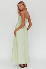 Remember When Tied Bodice Maxi Dress Sage