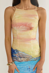 No Ordinary Girl Tied Back Maxi Dress Euro Print