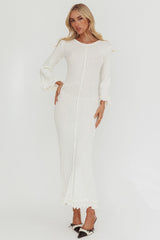 Wrenna Bell Sleeve Knit Maxi Dress White