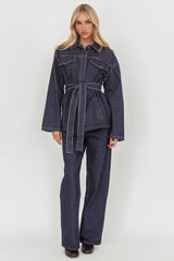 Belisse Straight Leg Pants Denim Blue