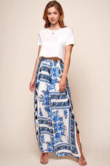 Monaco Wide Leg Tassel Pants White